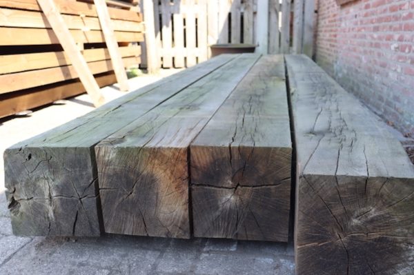 Eiken verweerde balken oude look restauratie geschikt - Buitenleven second life wood